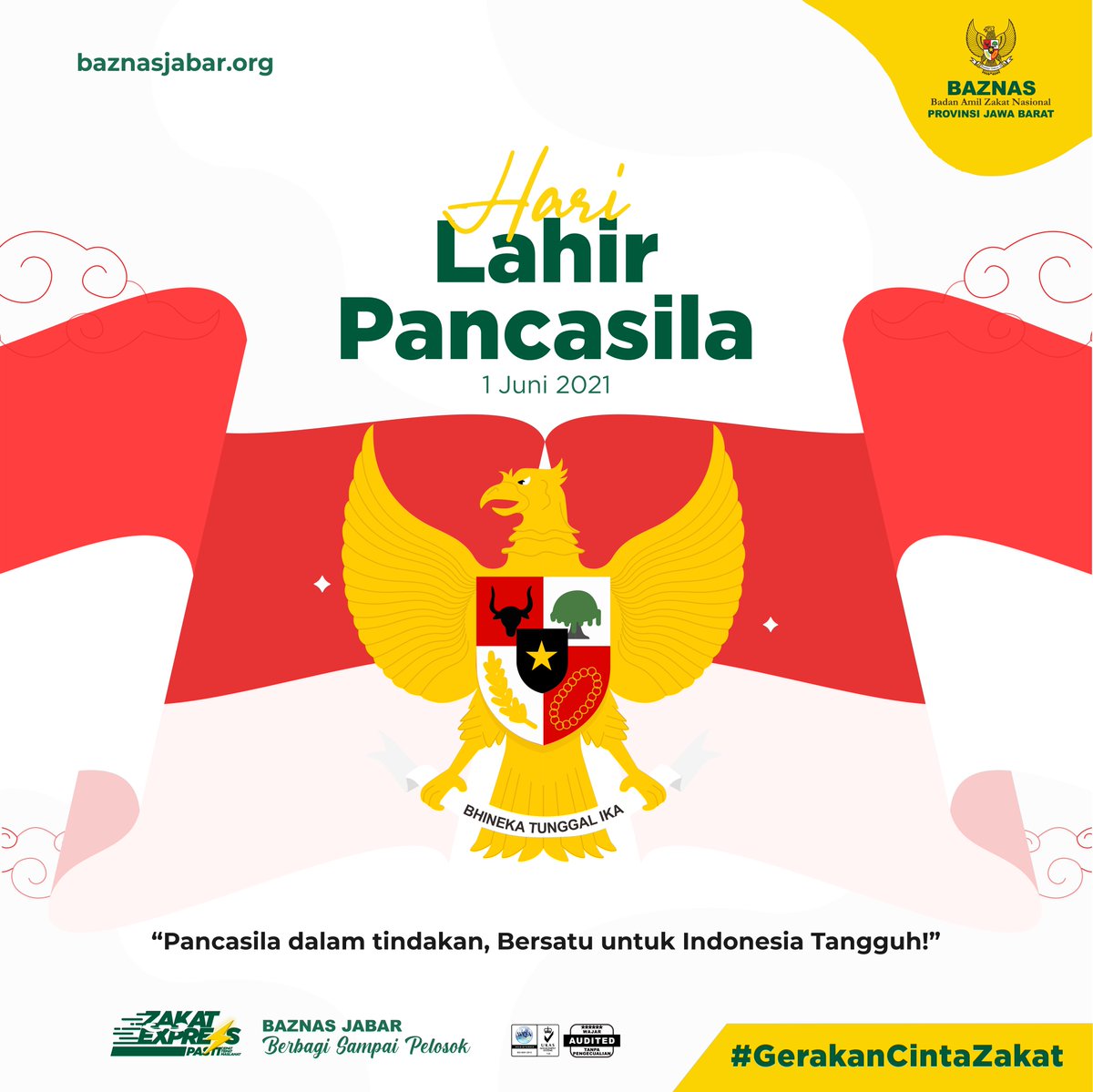 Hari Lahir Pancasila merupakan sebuah tanda bahwa Indonesia besar karena mampu menyatukan keberagaman agama, suku, bahasa dan budaya dalam satu falsafah dasar negara yaitu Pancasila

#ZakatExpress
#GerakanCintaZakat
#HariLahirPancasila
#PersatuanIndonesia
#BerbagiSampaiPelosok