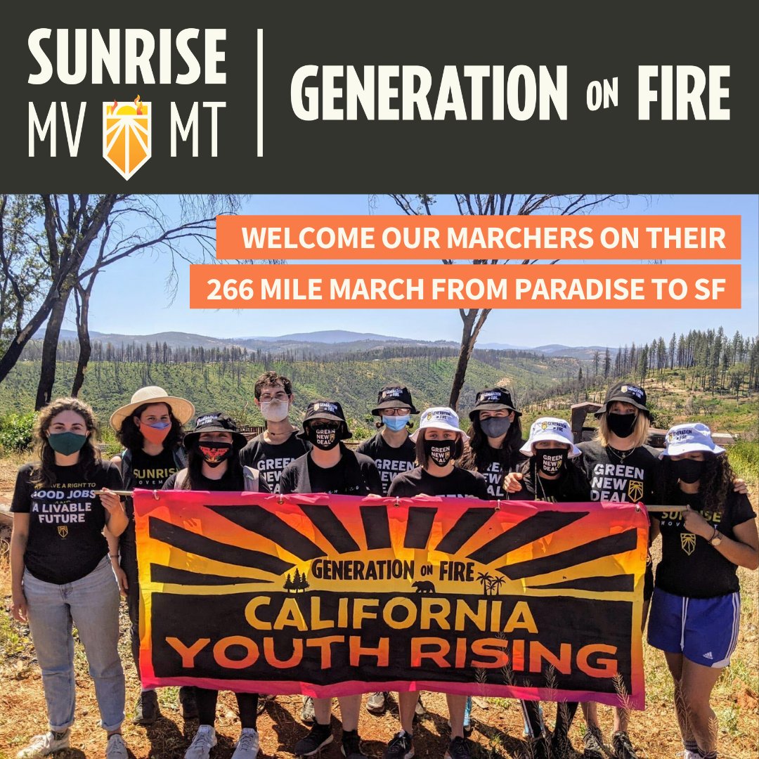 SacSunrise's tweet photo. #SACRAMENTO: All hands on deck!
THIS FRIDAY at 6pm
We're a #GenerationOnFire, so we're holding a rally to highlight Sunrise members walking 266 miles from Paradise to San Francisco.
Our governments need to meet the crises we face and #InvestInUs through a #CivilianClimateCorps https://t.co/yv21tucLzL