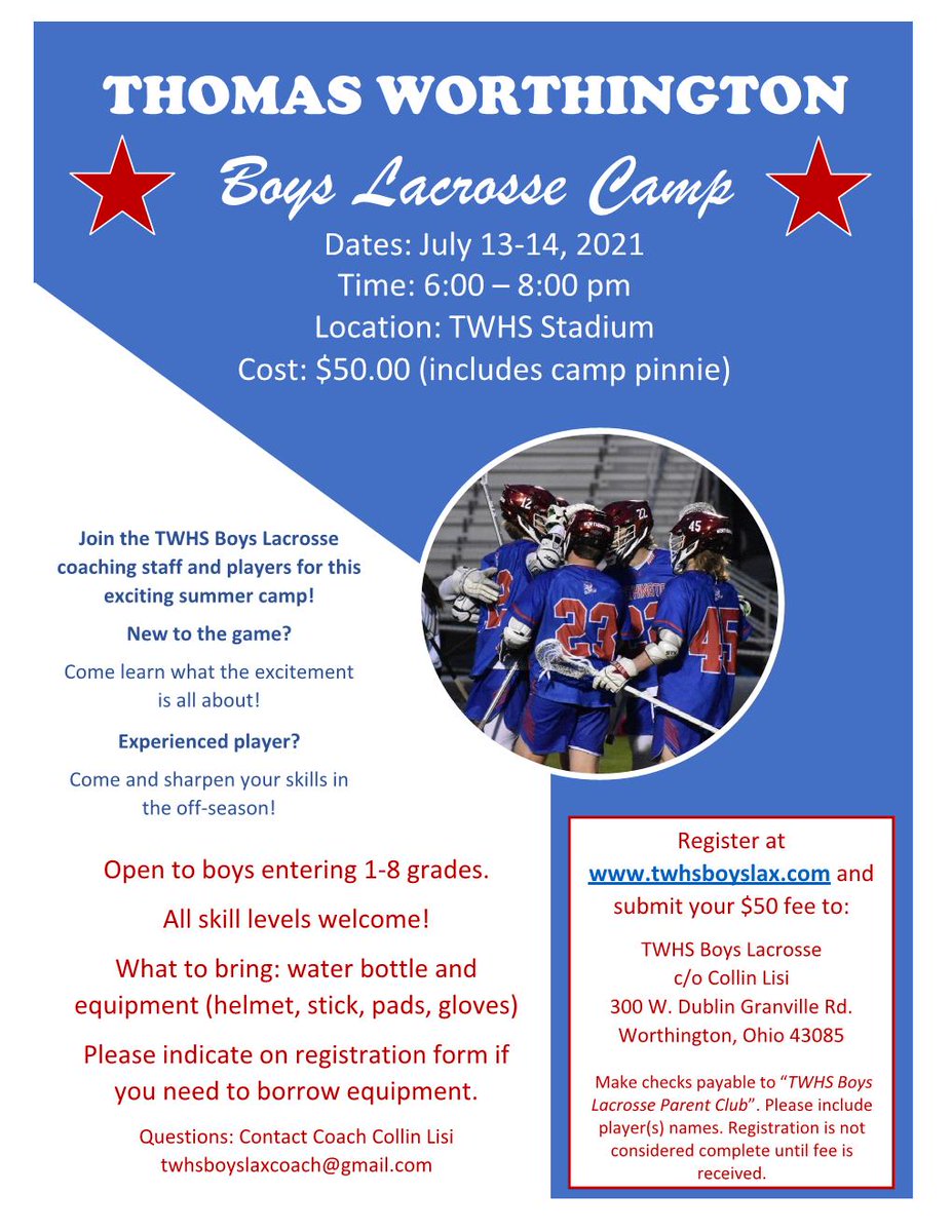 🥍🥍 CAMP SEASON 🥍🥍

#GrowTheGame #Community #ItsWorthIt

<a href="/TWboyslax/">Thomas Worthington Men’s Lacrosse</a> @1029lax1 @coach_lisi
