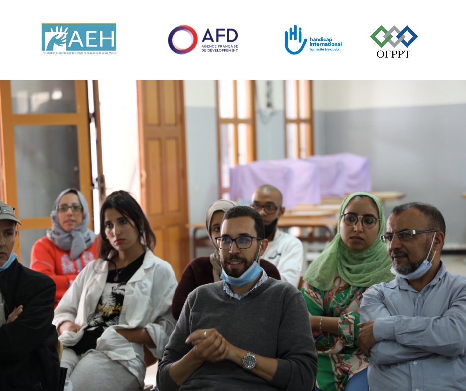 AehAgadir's tweet photo. #FormationInclusive: Organisation d'un atelier de sensibilisation par rapport au Handicap au sein de l'Institut des Technologies Appliquées « ITA CUIR AL FARAH » au profit du personnel éducatif et administratif de l'OFPPT.
#AEH #handicap #SoussMassa https://t.co/P7xNei5XUc