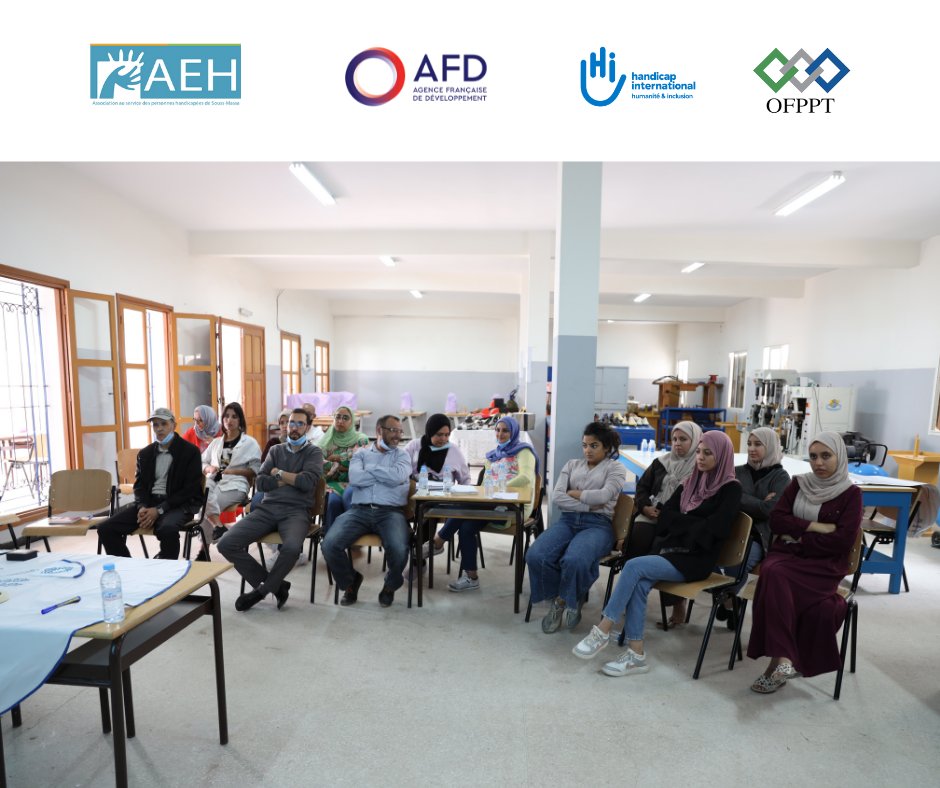 AehAgadir's tweet photo. #FormationInclusive: Organisation d'un atelier de sensibilisation par rapport au Handicap au sein de l'Institut des Technologies Appliquées « ITA CUIR AL FARAH » au profit du personnel éducatif et administratif de l'OFPPT.
#AEH #handicap #SoussMassa https://t.co/P7xNei5XUc