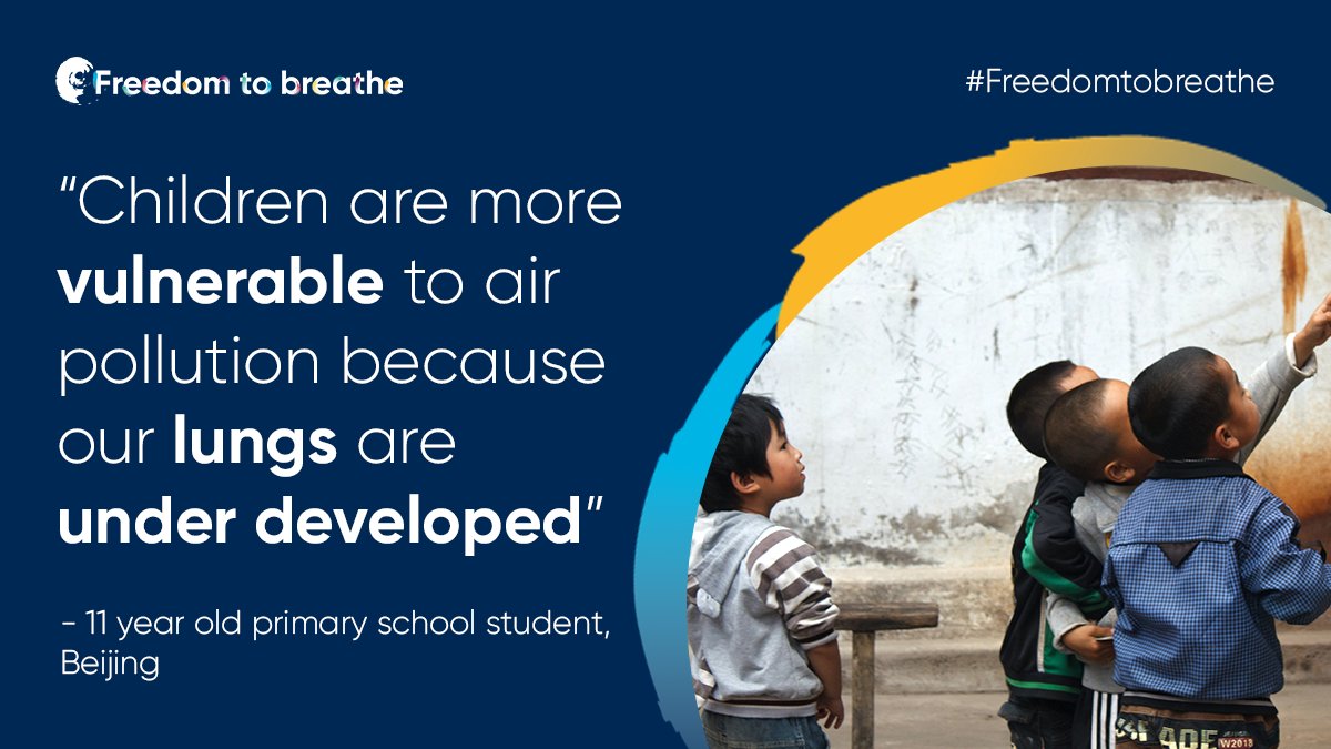 “Children are more vulnerable to #airpollution because our lungs are underdeveloped” - All children deserve the right to #cleanair - We must empower young people to call on the @UN to acknowledge this right - Follow @Join_Ftb & #Freedomtobreathe