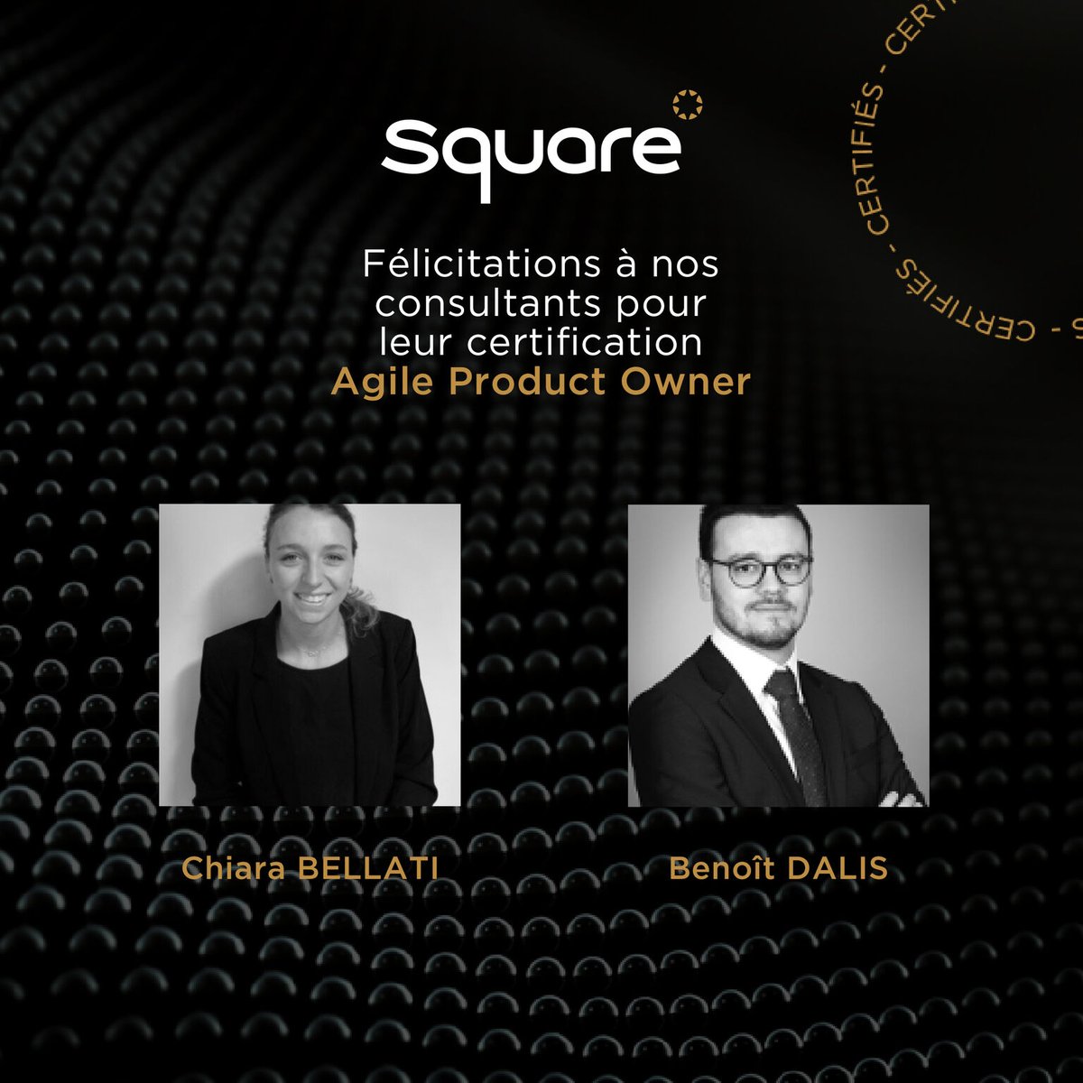 Un grand bravo à Chiara Bellati et Benoît Dalis - <a href="/VIATYS/">VIATYS</a>, <a href="/VertuoConseil/">VERTUO Conseil</a> - <a href="/SQUARE_managem/">SQUARE Management</a>
pour leur certification Agile Product Owner ! #Certifications #Agile #Formation #Conseil