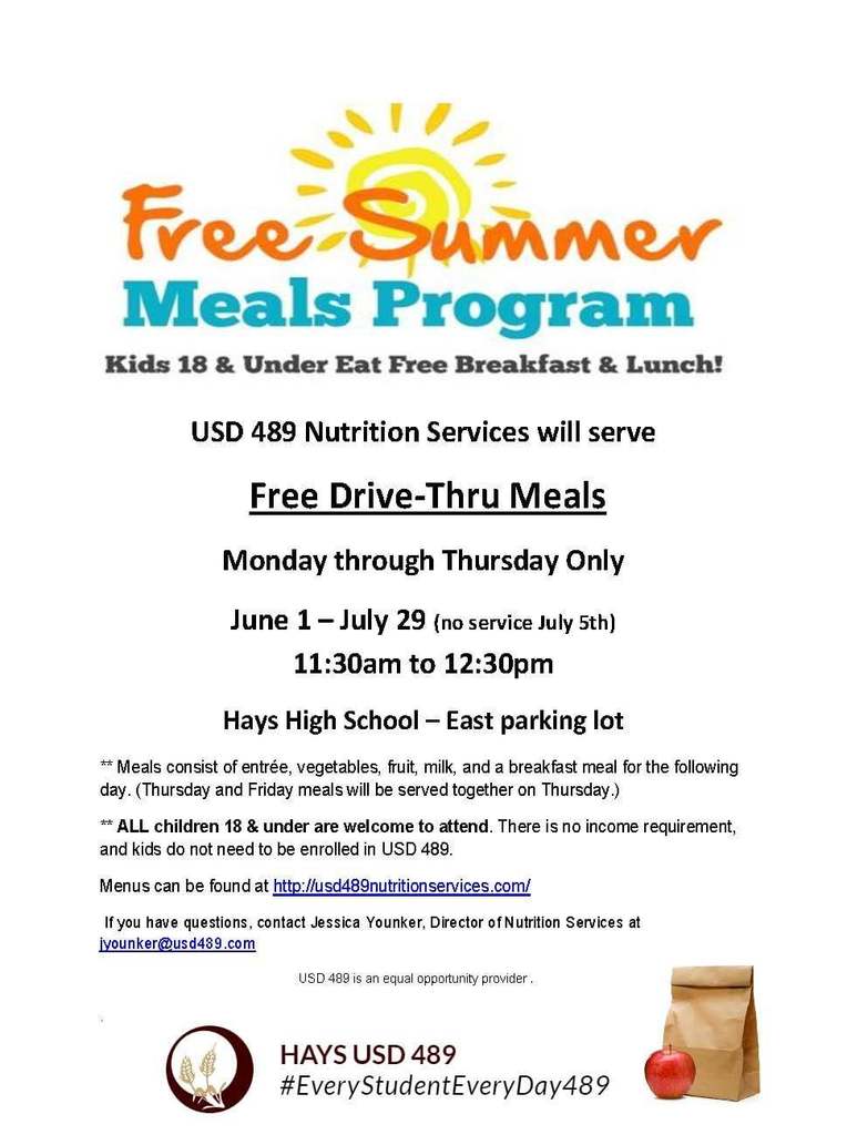 Summer Meal Information..

#EveryStudentEveryDay489