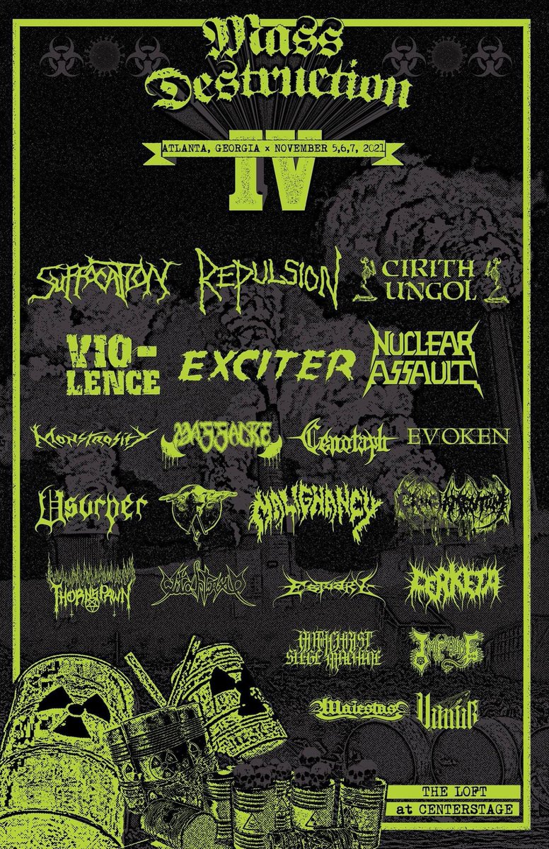 UsurperOfficial's tweet photo. Playing at Mass Destruction in Atlanta this coming November 🔥🔥 #usurper #usurperband #metal #heavymetal #chicagometal #thrashmetal #blackmetal #blackthrash #chicago #osdm #metalfest #suffocationband #repulsionband #atlanta #atlantametal #massdestructionmetalfest #massacreband https://t.co/hl6wZR0njd