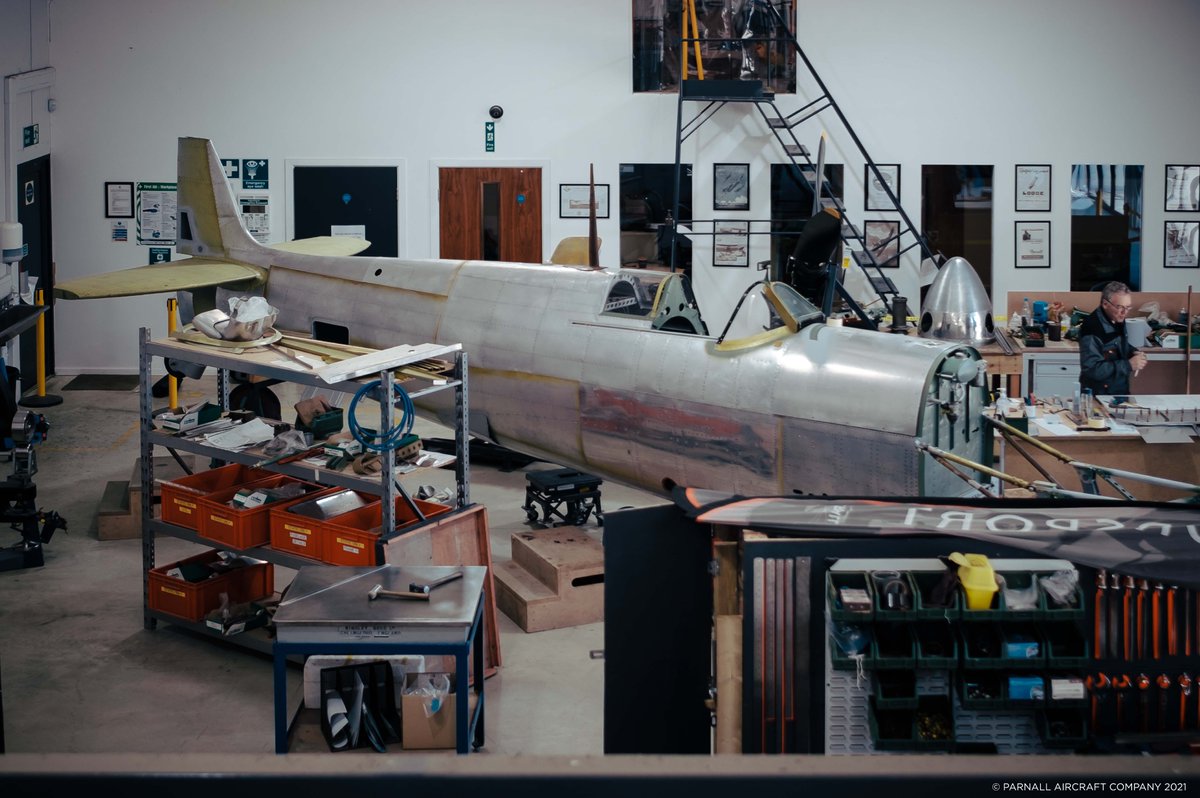 A general overview of the workshop showing the new build Spitfire MkVb fuselage which will be painted as BL709, a presentation aircraft named “St Ives”. This is a non-flying airframe being constructed using the same methods as a flying aircraft.

#aircraftrestoration #cornwall