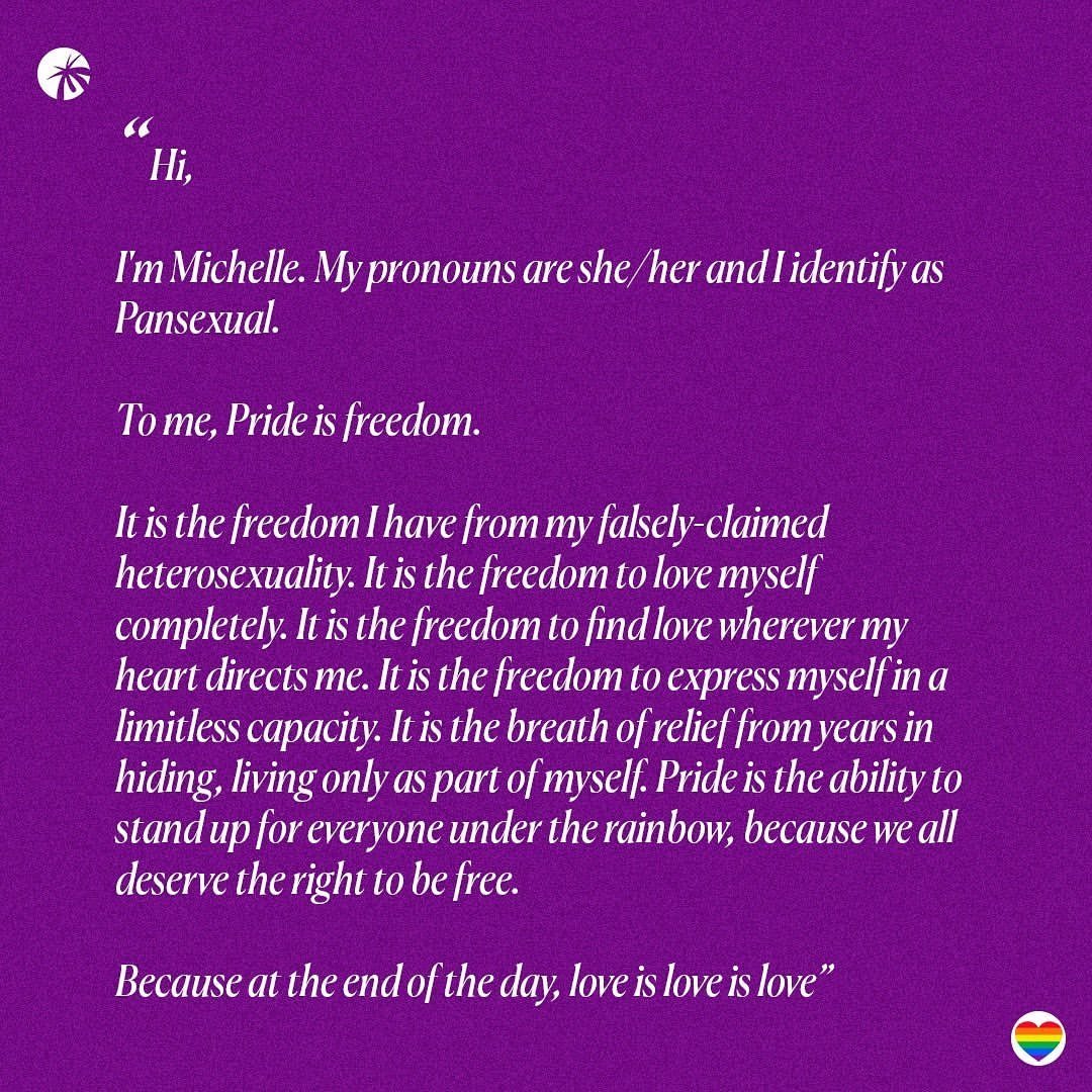 birdsofparadyes's tweet photo. This pride month, we are thrilled to use our page as a platform for the LGBTQ+ community, to voice their stories freely!
Check out what Michelle (@/thisisawkweird on IG) had to say about what pride means to her!π₯°
Happy pride everyone!ππ
#PrideWithParadyes https://t.co/8uFzBYuIC4