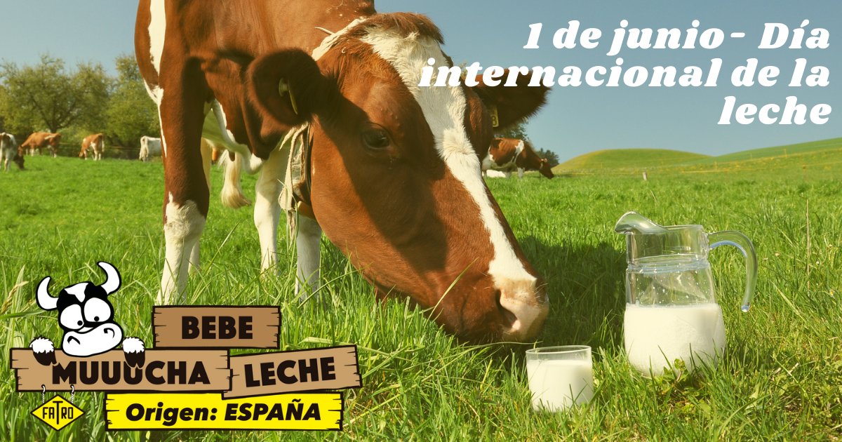 Fatroiberica's tweet photo. Nuestro reconocimiento en el Día Internacional de la Leche a todas las personas del sector que garantizan la salud y el bienestar de las vacas en todo el mundo. Desde Fatro apoyamos durante todo el año al sector a través de nuestra iniciativa “Bebe muuucha leche”.
#milk #Fatro https://t.co/J1SOrOgAPb