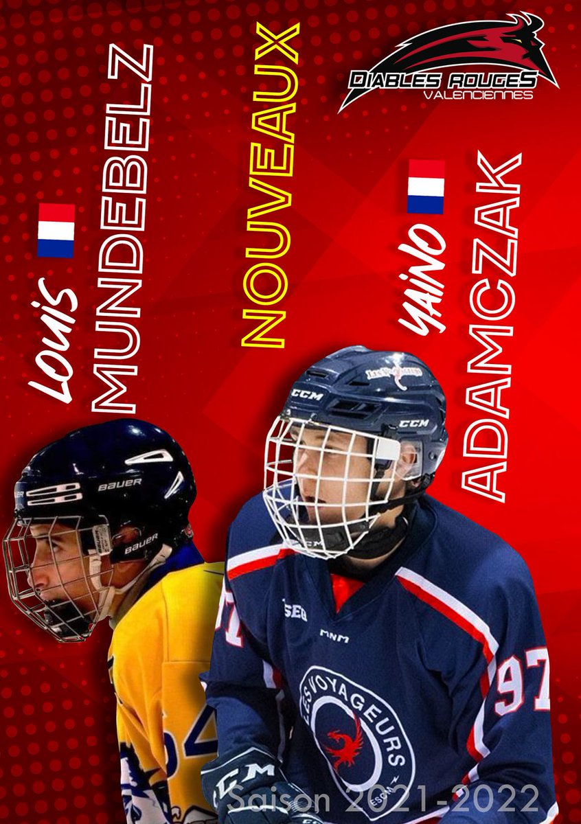 DiablesrougesFr's tweet photo. 🆕 Retour chez les Diables ℹ🆕
C’est le retour de 2 jeunes valenciennois, Yaino parti à Amiens puis au Canada, et Louis parti à Compiègne.
Bon retour à la maison les jeunes! . 🏒 🥅
#DiablesRougesValenciennes #Valenciennes #Hockey #HockeySurGlace #HockeyPlayers #IceHockey https://t.co/D83BVKIOPn