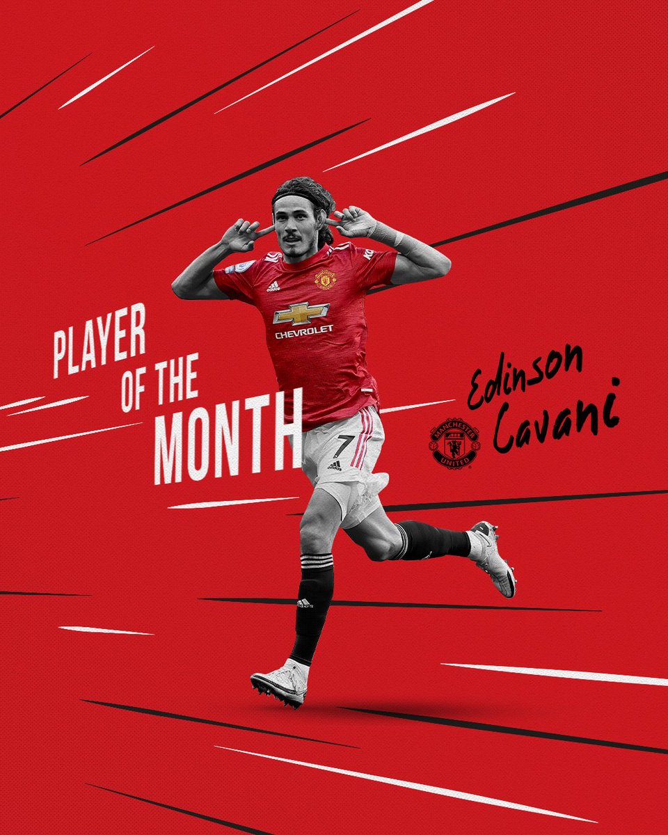 ManUtd's tweet photo. 🏅 𝐁𝐀𝐂𝐊-𝐓𝐎-𝐁𝐀𝐂𝐊 🏅

@ECavaniOfficial claims his second consecutive #MUFC Player of the Month award 👏 https://t.co/2DBOMX1zGl