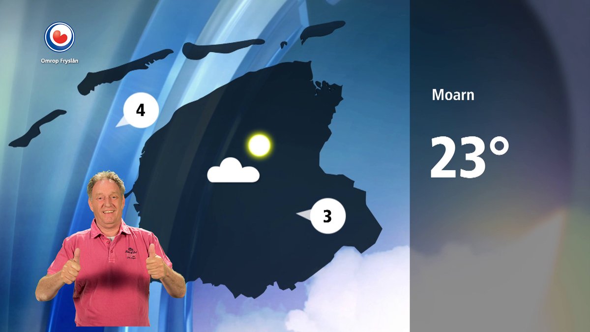 It waar foar woansdei: in simmerdei mei in soad sinne. Letter wat mear bewolking. ▶️ omropfryslan.nl/waar
