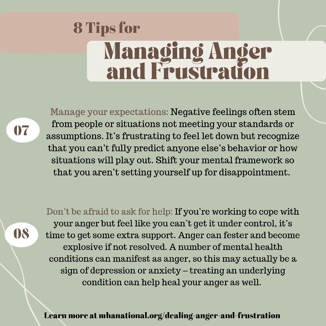 GivingSpacePod's tweet image. Here are some tips to help manage and control the anger/frustration that you may face in your daily lives. #mentalhealth #wellness #anger #stress #frustration