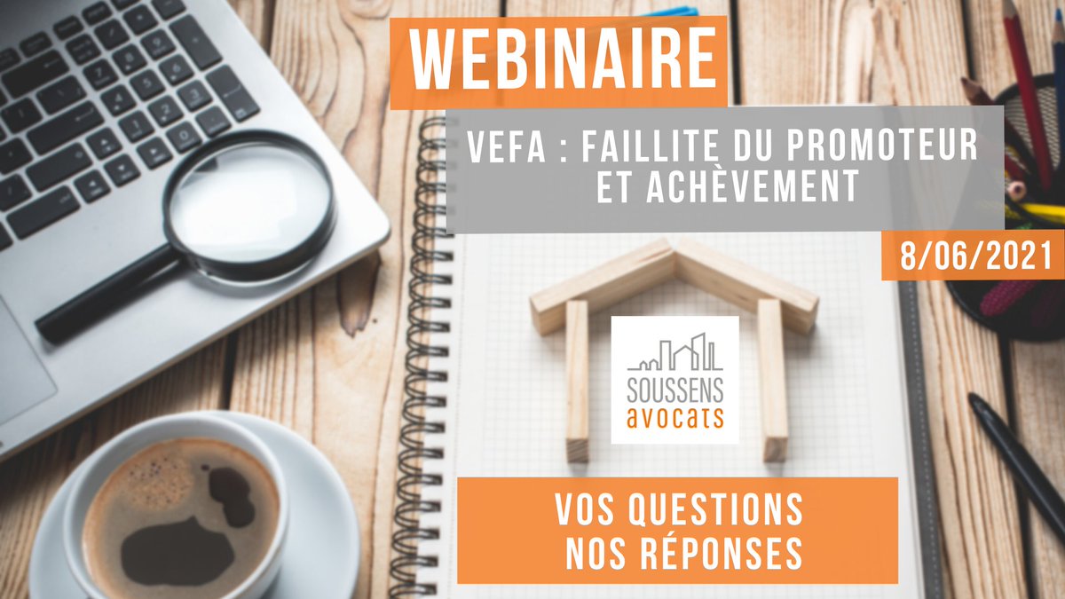 📆 RDV le 8 juin à 12h30 pour un nouveau webinaire sur la #VEFA 

Quel faire en cas de faillite du promoteur ? D'abandon du chantier ? 
A quoi sert la garantie d'achèvement ?

🖋️ Inscription requise 
ow.ly/TLzD50EVXPl