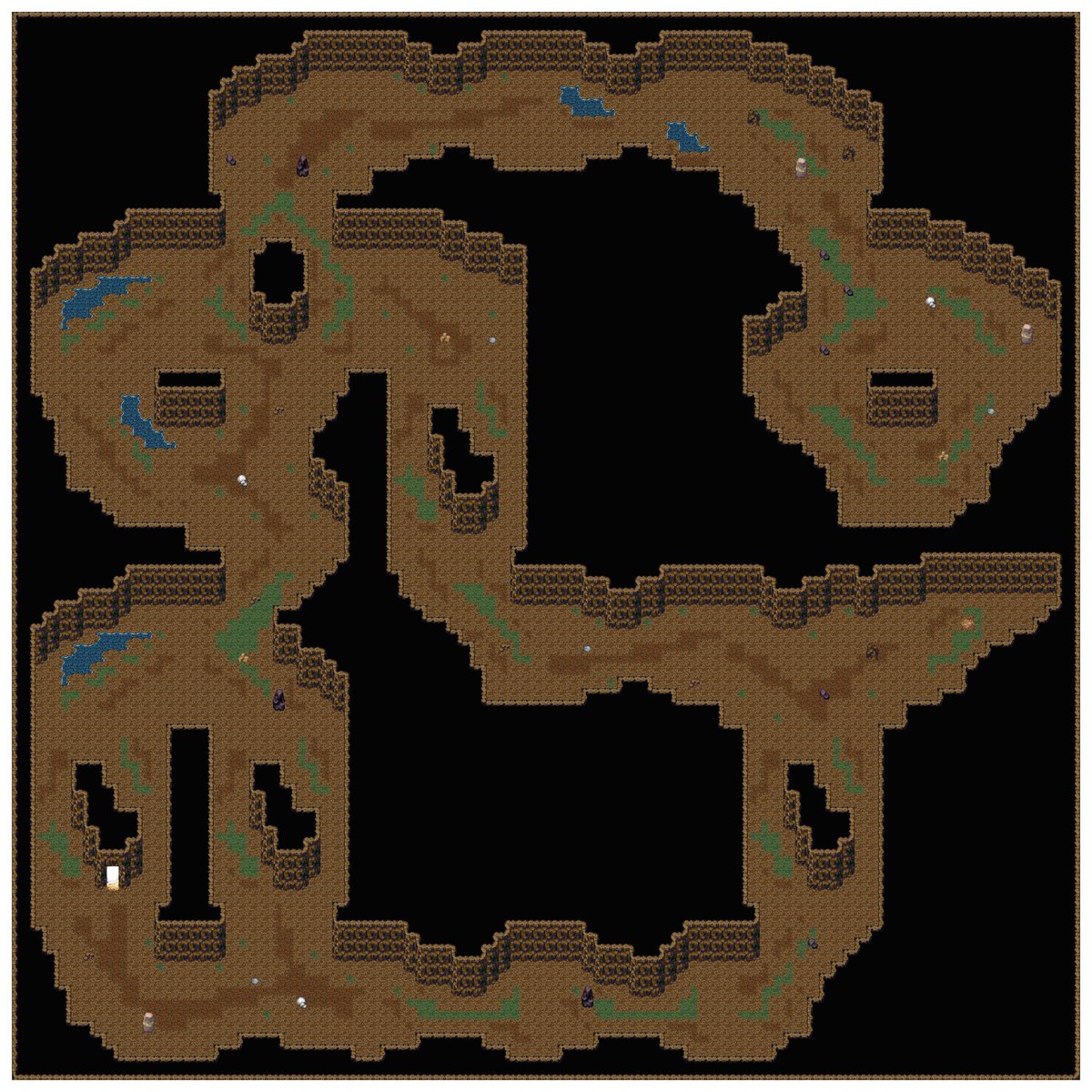 InfinityDoor_'s tweet photo. New dungeon procedural generator up and running, now testing to generate external environments. Because who says there has to be an end to exploration? #rpgworld #pixelartgame #pixelart #indiegame #indiedev #RPGMakerMV #RPGアツマール #IndieRPG https://t.co/uT8iYgJyNA