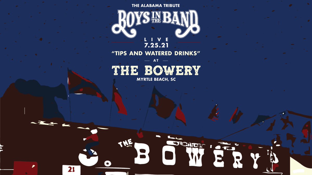 "We played for tips and watered drinks . . ."  The Boys are headed to <a href="/TheBowery/">THE BOWERY</a> July 25th!

eventbrite.com/e/boys-in-the-…
#thealabamaband <a href="/TheAlabamaBand/">ALABAMA</a> <a href="/RandyOwenMusic/">Randy Owen</a>