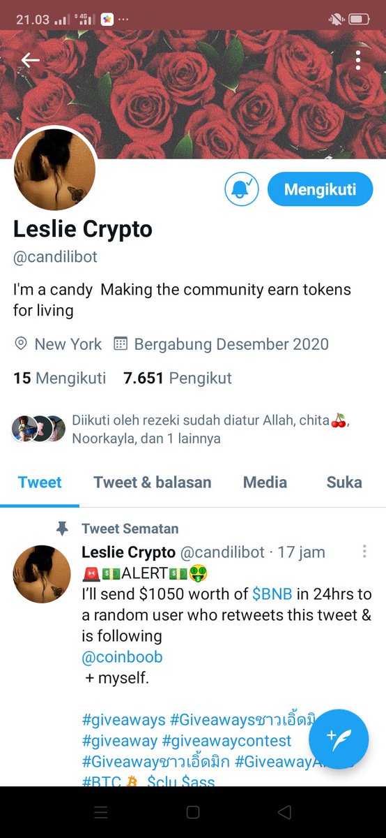 AsmiIta16's tweet photo. @BitcoinBro303 @candilibot @alix_bibi Done https://t.co/Z2Vmeo6g0t