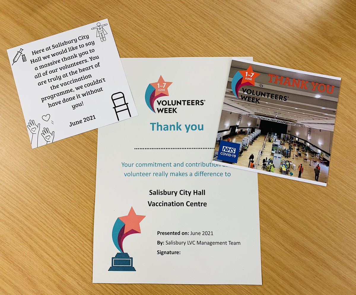Celebrating national volunteers week <a href="/CityLvc/">SalisburyCityHallLVC</a> - a massive thank you to all our volunteers - we could not do it without you. Great to handout a sign of our appreciation to them all 😊<a href="/Lizzy_nash2/">Lizzy Nash</a> @IanRobi94676894 @NHSBSWCCG <a href="/SalisburyNHS/">Salisbury Hospital</a> <a href="/venntures/">Annabel Venn</a>