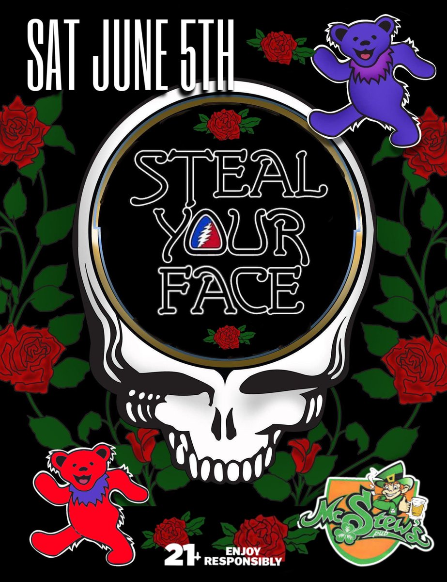 Hope you enjoyed your Memorial Day Weekend. Now its time to start planning the next one
Join us as Steal Your Face returns to the Red Room Stage on Saturday June 5th... 
facebook.com/events/5233822…