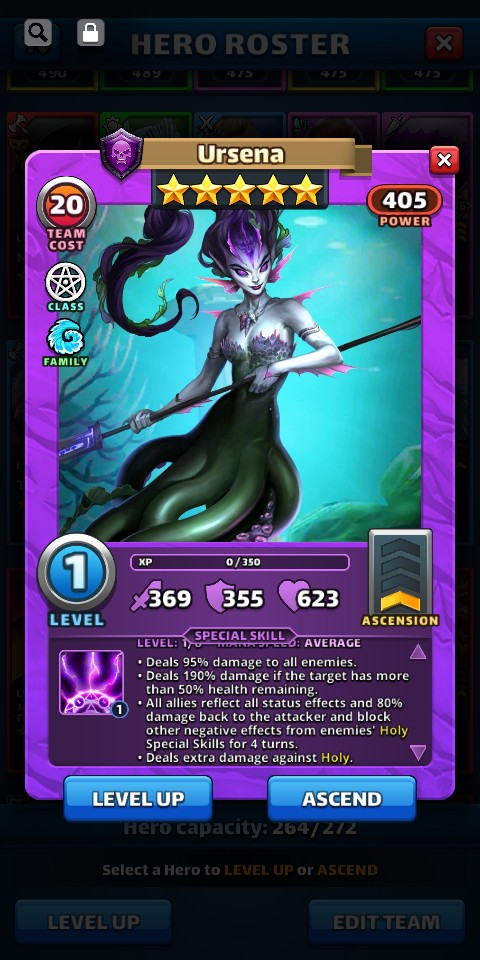 gamesgirl2020's tweet photo. Woohoo! After buying some gems, I got another coin pull for Atlantis and pulled my second consecutive 5* hero.

Ursena (5* dark hero).

My 2nd ever 5* Atlantis hero.

Now I've got my first purple (dark) tank!

#EmpiresandPuzzles
#Atlantis #Season2
#Ursena
#DarkTank #PurpleTank https://t.co/3sdP2AfaMg