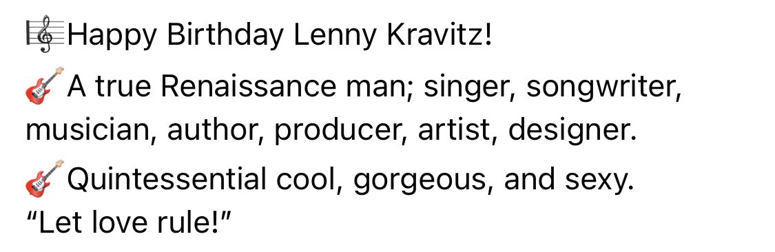 Even Lenny Kravitz got a more personalized, detailed happy birthday on Facebook than her middle daughter 