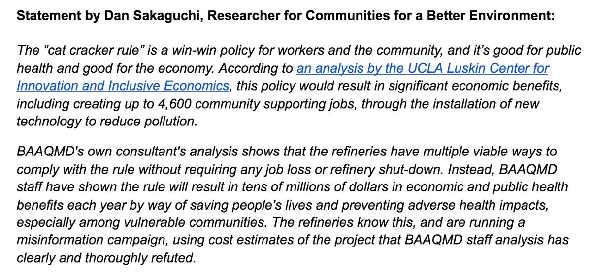 CBECal's tweet photo. TODAY RALLY. Join us. 10am. @AirDistrict Headquarters in SF. Board Members: Reject refineries misinfo. PBF Refinery is exaggerating costs by more than 200% to scare workers. The #CatCrackerRule would actually sustain,+create thousands of jobs. Details👉 https://t.co/QVO8ketkBh https://t.co/qDyy60CzMo