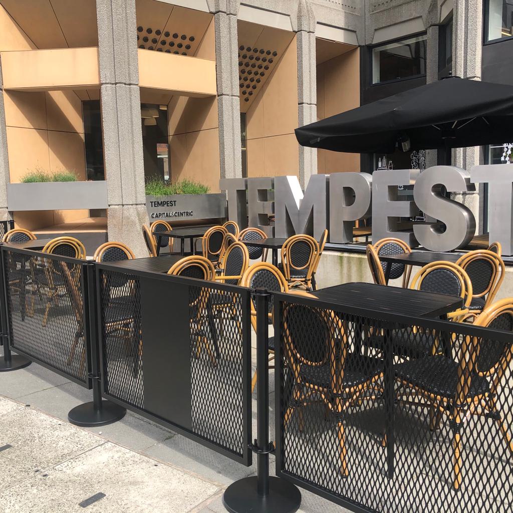 displayers's tweet photo. New Installation of the Metal mesh cafe barrier system in Liverpool. Looks great. For further information see: https://t.co/QVTh0KrrFe https://t.co/4kuVsS3jTk