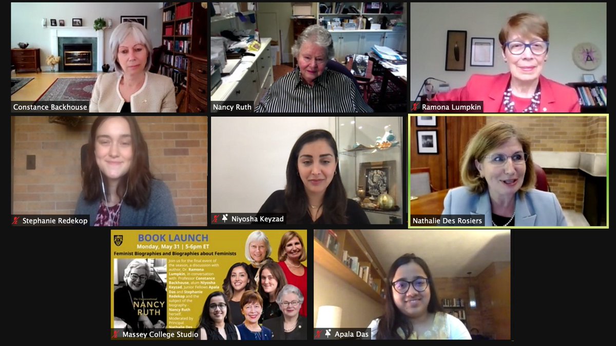 Massey College (@masseycollege) on Twitter photo Last night was fantastic. Thank you to author <a href="/RamonaLumpkin/">Dr. Ramona Lumpkin</a> for joining us to talk about your new biography with the subject #NancyRuth along with Prof. Backhouse, Apala Das, <a href="/niyosh/">Niyosha Keyzad</a>, @stephired.
You can watch the recording and other book launches here: ow.ly/ilk950F02uh Last night was fantastic. Thank you to author <a href="/RamonaLumpkin/">Dr. Ramona Lumpkin</a> for joining us to talk about your new biography with the subject #NancyRuth along with Prof. Backhouse, Apala Das, <a href="/niyosh/">Niyosha Keyzad</a>, @stephired.
You can watch the recording and other book launches here: ow.ly/ilk950F02uh