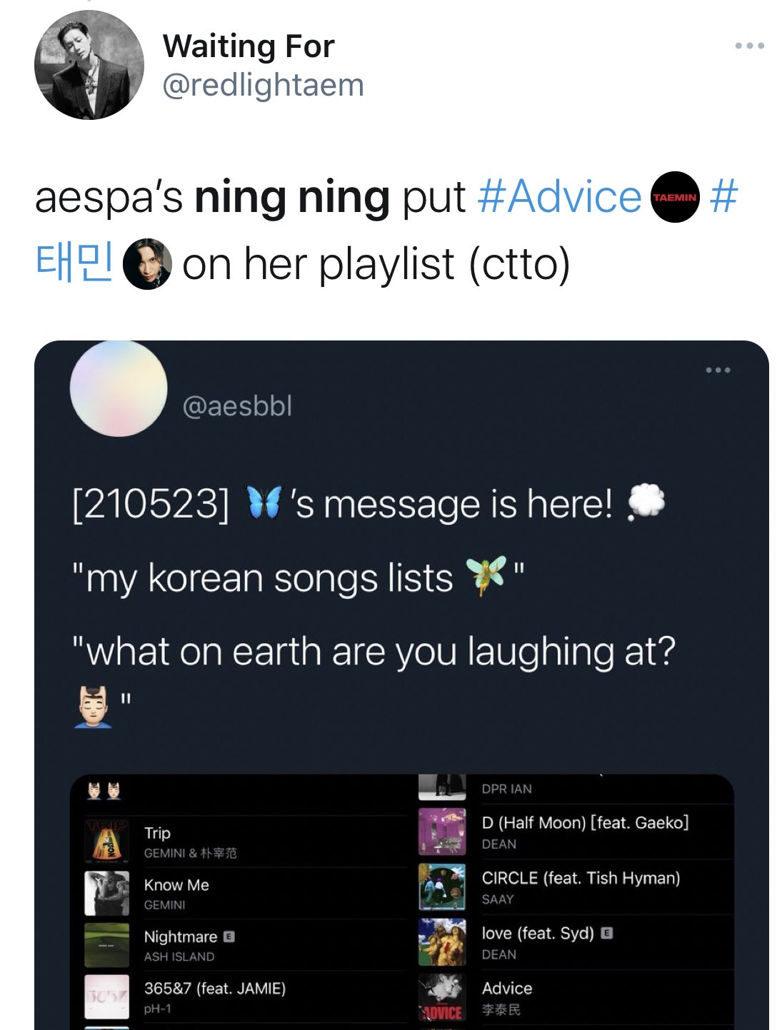 Ningning Is Such A Taemin Stan T Co Mf41tkg2dh Twitter