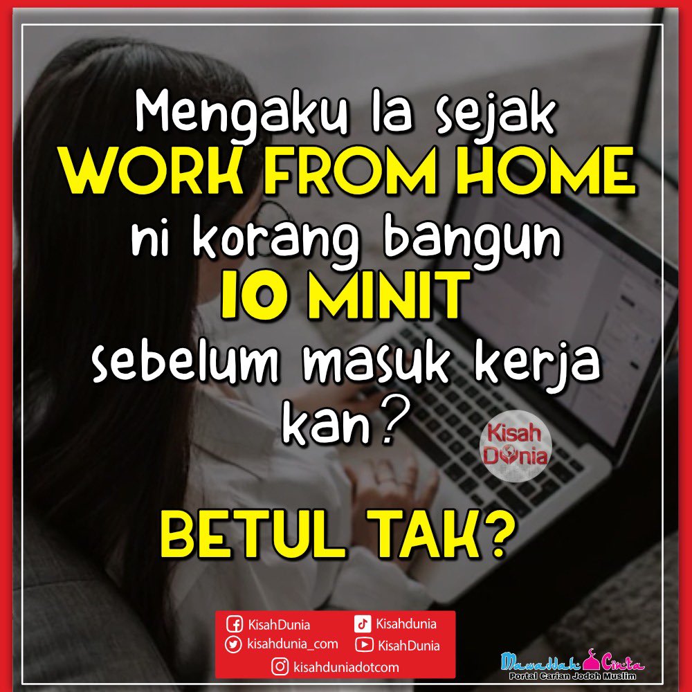 kisahdunia_com's tweet image. Dengan tak mandinya terus start kerja.. Mengaku la korang macam ni kan?
#wfh #pkp2021 #pkp3 #pkp
#KisahDunia
#kdboom