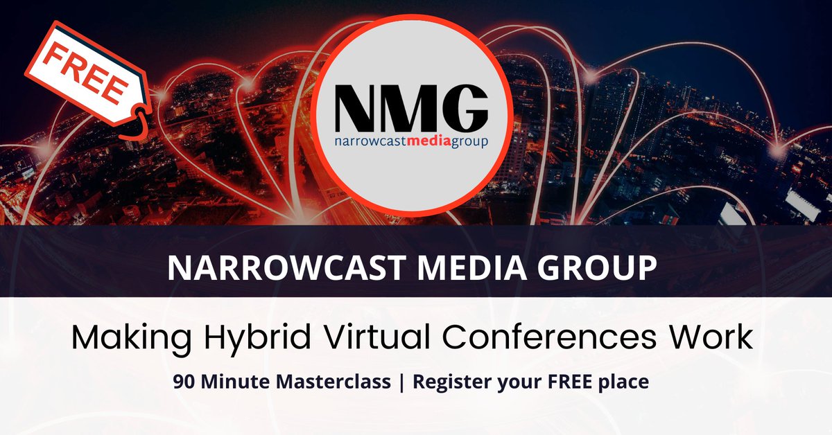 Making Hybrid Virtual Conferences Work
Stepping up from Zoom? 

90 Minute Masterclass - FREE to register

Friday 4 June 2021: 10:00 - 11:45 BST
Register here: bit.ly/3fUmWxG

Friday 11 June 2021: 10:00 - 11:45 BST
Register here: bit.ly/2SN0ApO

<a href="/NeilStewart_/">Neil Stewart</a>