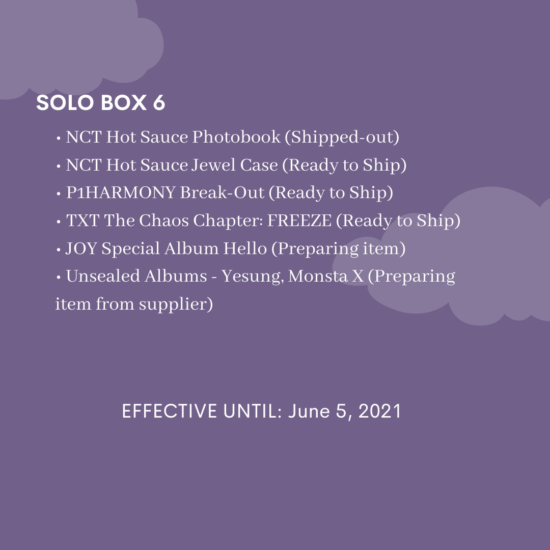 velaris_shop's tweet photo. #VSPH_Updates
Sorry for the late update ππ»
As of June 1, 2021
β’ TREASURE GO - check email for update regarding the pobs and kits
β’ SOLO BOX 3 - wala pa rin update from the courier and consol γ
γ
https://t.co/dPPmaooFot