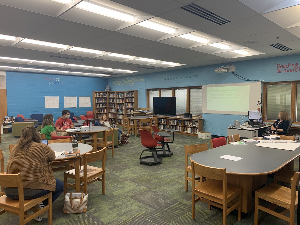 NLSchrock's tweet photo. Teachers are learners.  Summer Innovation, an optional PD for Alder teachers started today with a series of workshops.  This one was a book stud discussing Disrupting Poverty. #japioneerpride https://t.co/PKlOaO7COZ
