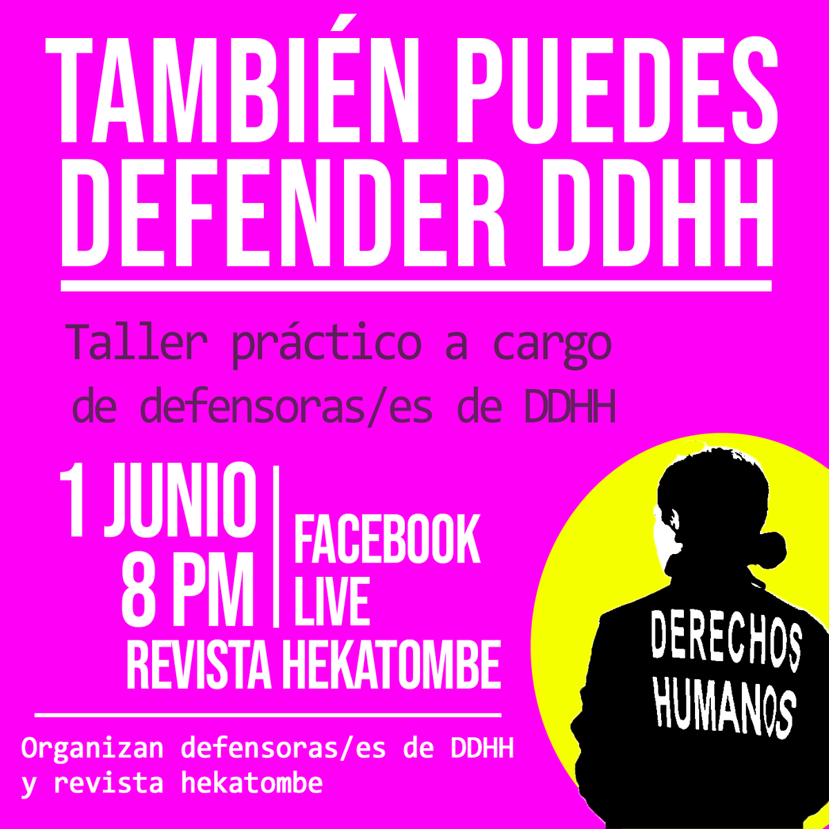 Hekatombe_'s tweet photo. En este contexto es fundamental contar con herramientas para la defensa de derechos humanos y brindar primeros auxilios.
La gente de @col_alternativa @RedhusBta @FLazosDignidad y #Redpas nos explicará todo.
Fecha: 1 de junio/2021
Hora: 8PM
Lugar: https://t.co/8xhKkVYkAS https://t.co/s9IqqcLvgn