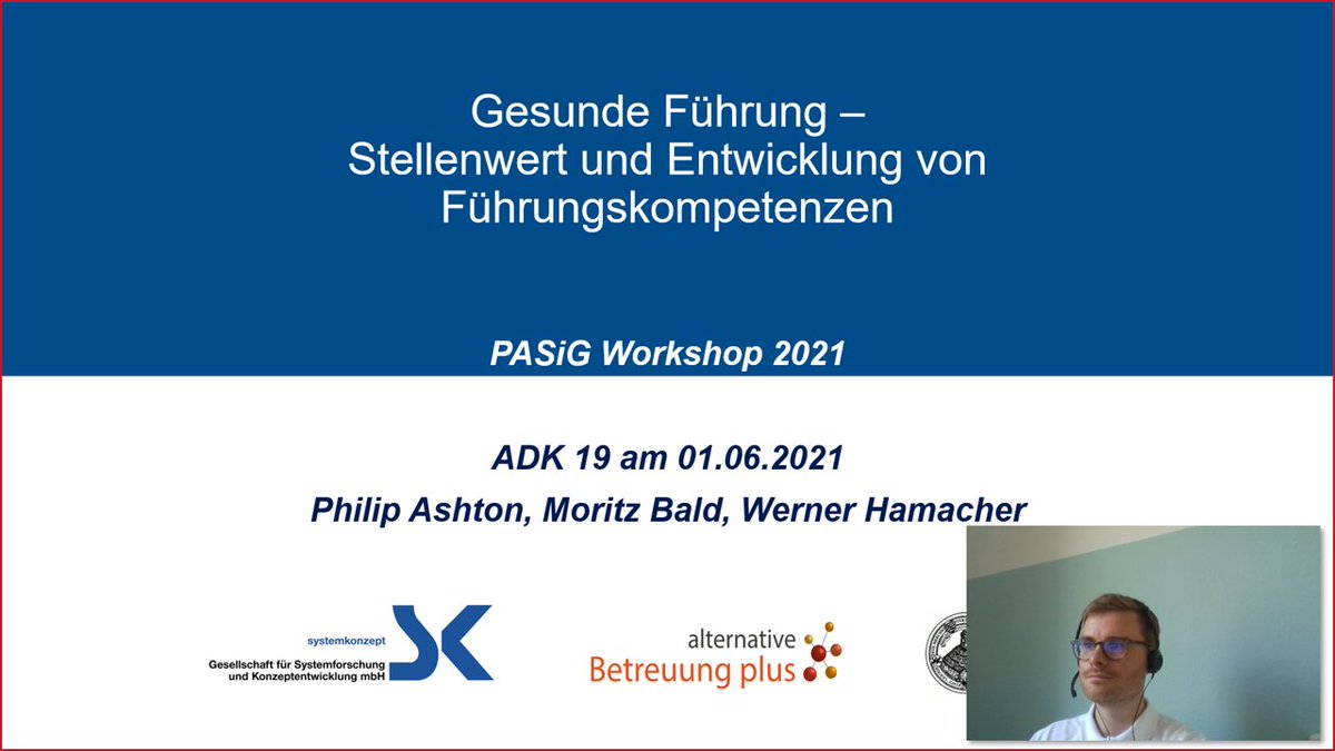 LIVE vom PASiG-Workshop 
Aktuell findet der 21. PASiG Workshop statt. Experten und Expertinnen berichten und tauschen sich aus zu unterschiedlichen Themen von Sicherheit und Gesundheit bei der Arbeit. Unsere Kollegen Philip Ashton und Werner Hamacher von systemkonzept sind dabei.
