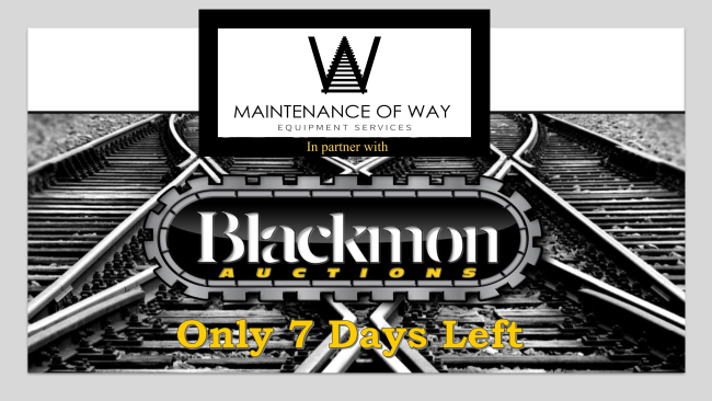 We are one week out! 7 days till our Blackmon hosted Maintenance of Way Equipment Services Auction.  We hope to see you on June 7th for the Preview Night with Happy Hour and June 8th for the Auction itself. Call for details on our event! 832-847-4049
#MOW #Blackmon #Auction