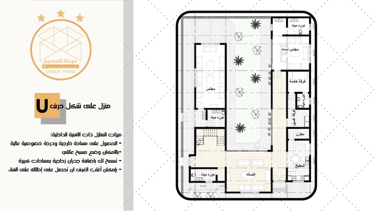 DesignphaseArch's tweet image. آخر أعمالنا ، منزل على شكل حرف U