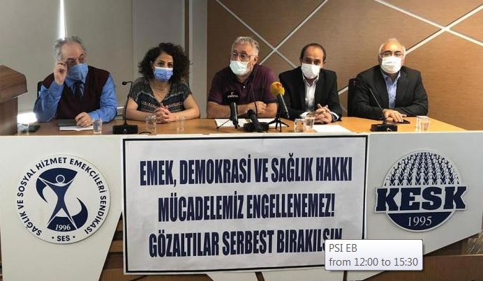 EPSUnions's tweet photo. Turkey - on 25th of May 8 trade union leaders were arrested. The charges were and are not clear. After several days and European and international pressure, they have now been released. Thanks to all for your support. #solidarity works. We are #StrongerTogether https://t.co/5gUzJSWuCO