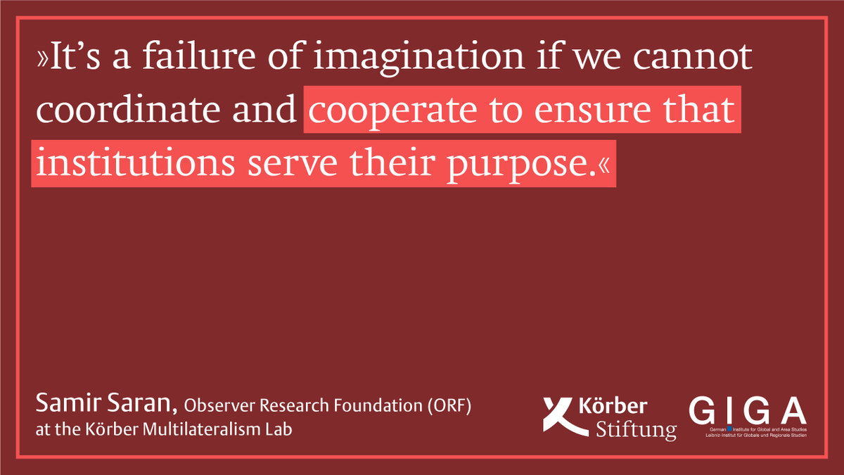 KoerberIP's tweet photo. What's the purpose of #multilateralism? Get your digital copy of the Körber #MultilateralismLab Report and discover visions and policy recommendations for a meaningful multilateral system👉 https://t.co/EB9vCmRfHv
Launched w/ @MunSecConf, @GIGA_Institute, @samirsaran https://t.co/IaA7meeikn