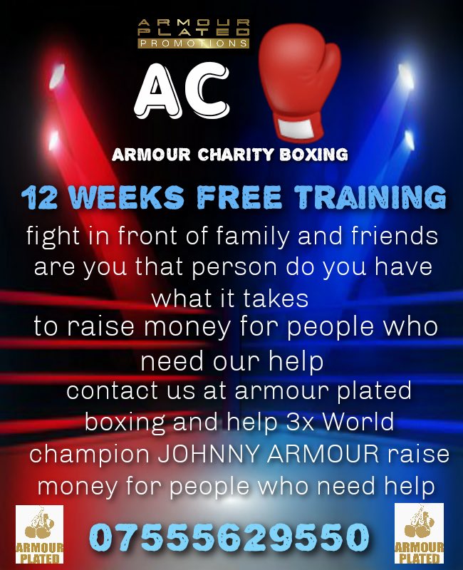 FbiVision's tweet image. Armour Plated Boxing are offering free training ready for our October event