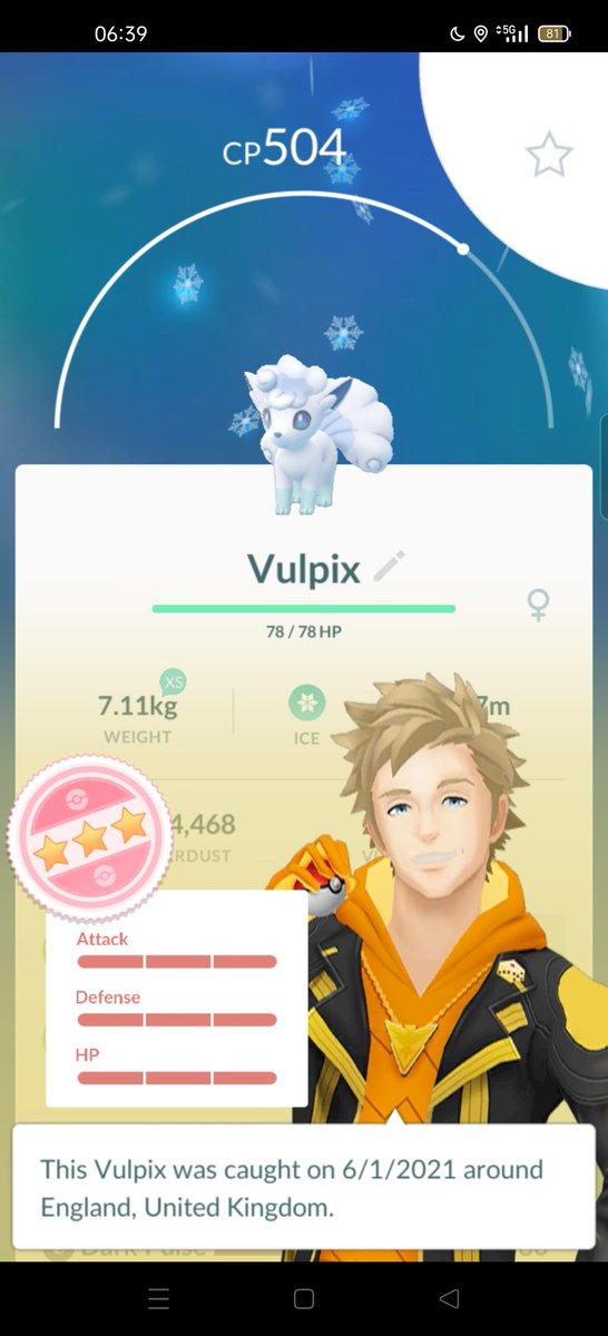 Jarvmarda10's tweet photo. Another perfect 😍 #pokemongo #4starpokemon #vulpix #raid https://t.co/CPBVqkXUiE