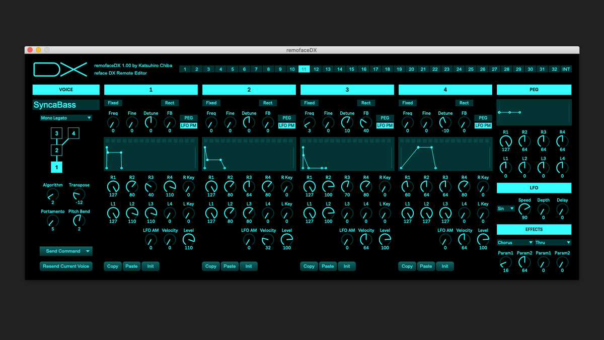 M editor. Yamaha Reface YC in Ableton.