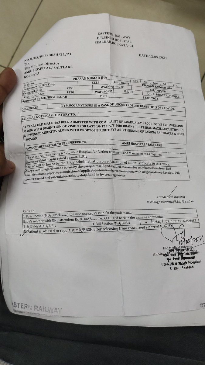 #COVIDEmergencyIndia #CovidSOSIndia 
Urgently required Liposomal Amphotericin B for a patient fighting for life in @AMRIHospitals , Salt Lake.
He requires immediate brain surgery & the injection is a must b4 that. Plz help 🙏
@wbdhfw @KolkataPolice @MamataOfficial @fuadhalim