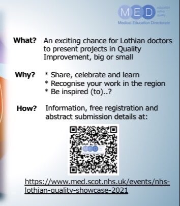 PsychDrRobertson (@lizzie_reuben) on Twitter photo <a href="/NHSLothianMedEd/">NHS Lothian Medical Education</a> excited to be part of the team hosting the NHS Lothian Quality Showcase! Get your submissions in pronto! <a href="/NHSLothianMedEd/">NHS Lothian Medical Education</a> excited to be part of the team hosting the NHS Lothian Quality Showcase! Get your submissions in pronto!