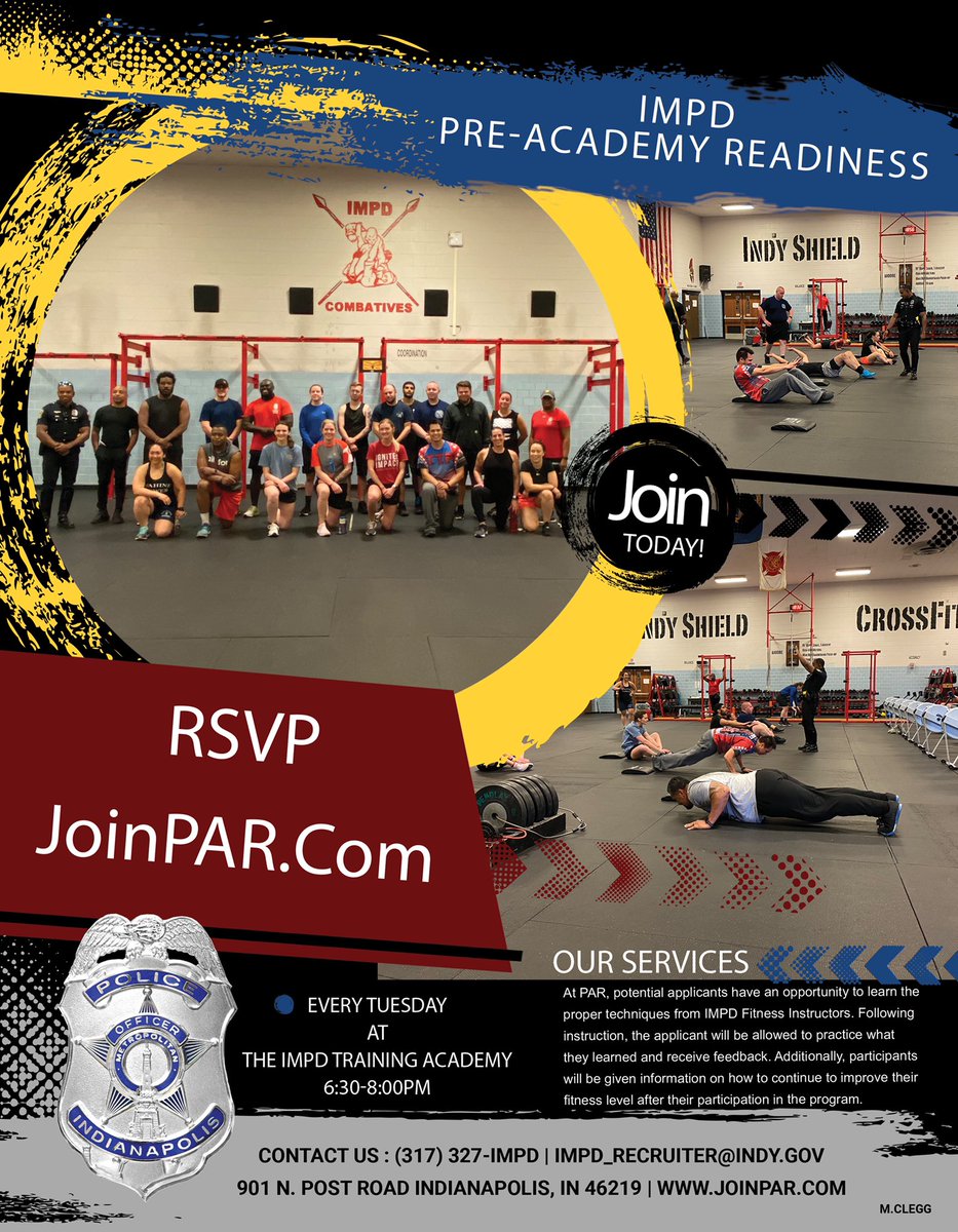JoinIMPD's tweet photo. Sign up at https://t.co/ibxCH6sbvp to participate in our free fitness program. Must be 18 and over to participate. #JoinPAR # ApplyToday #WeAreHiring https://t.co/sjhWpLzFcu