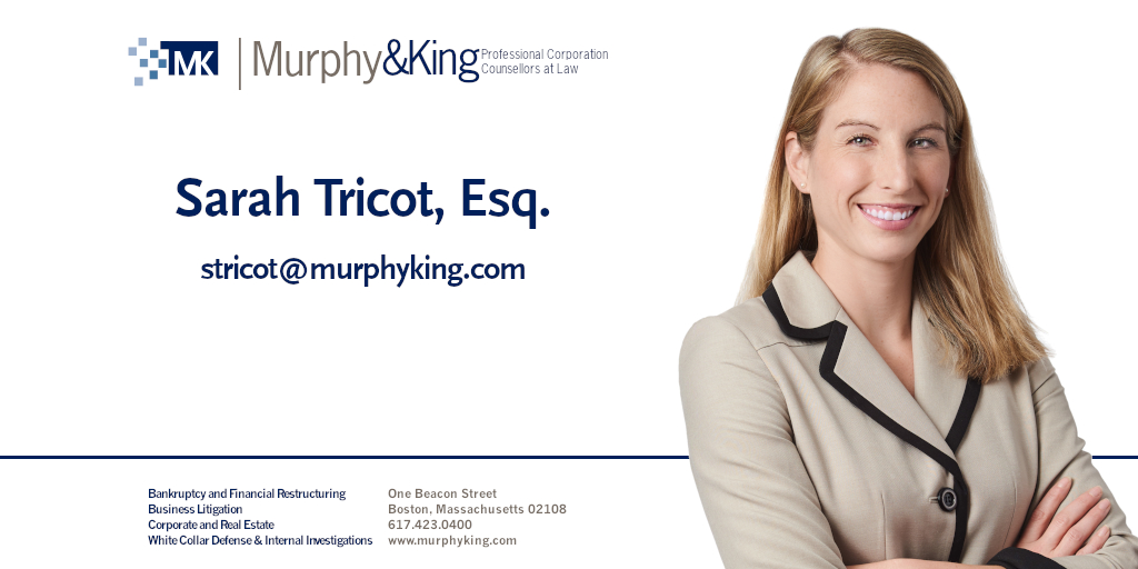 MurphyKingPC's tweet photo. Murphy &amp; King Associate Sarah Tricot wrote "Why Developments Requiring Municipal Relief Face Delays" for the @BankerTradesman special Commercial Real Estate section. https://t.co/RAZ18VpQsp #commercialrealestate https://t.co/ILAOB9KEcj