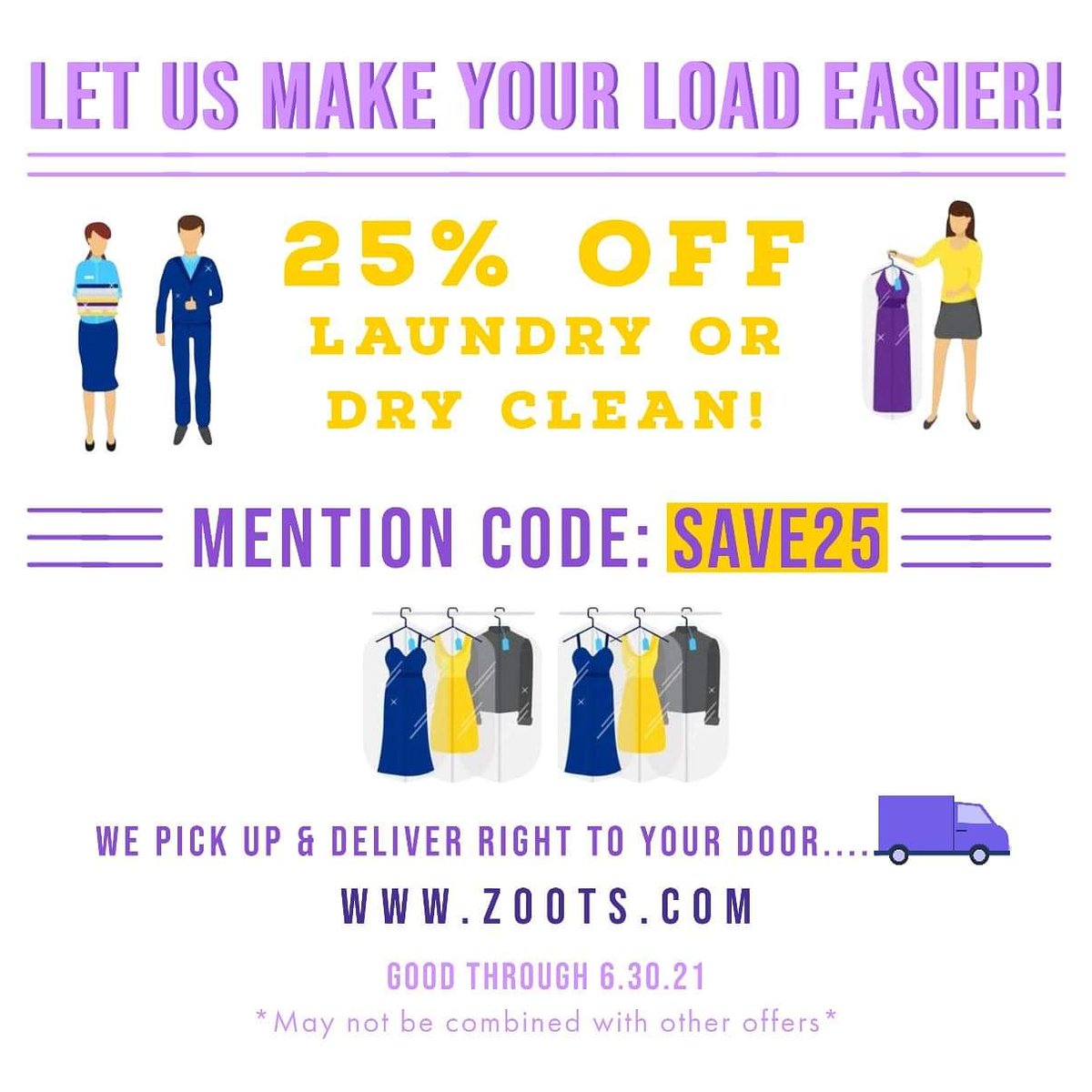 zootsclean's tweet photo. Don't miss out! 25% doesn't come often! We will lighten your load! https://t.co/jqDHF52Vuh