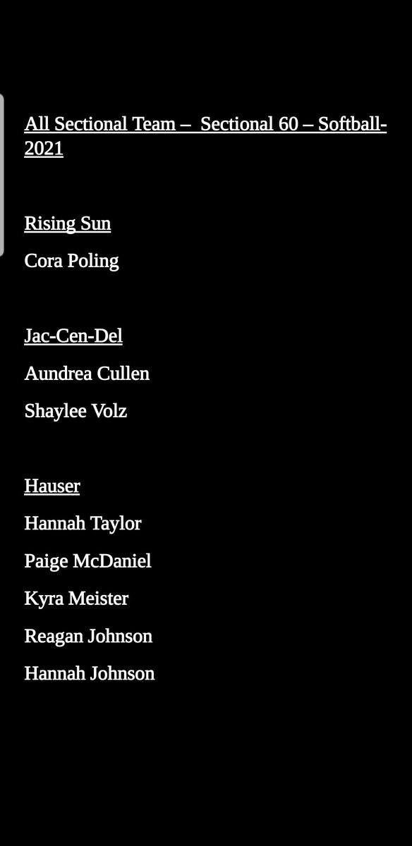 Congratulations to Aundrea and Shaylee on being named to the Sectional #60 All-Sectional team which was selected by the local media! #EagleNation