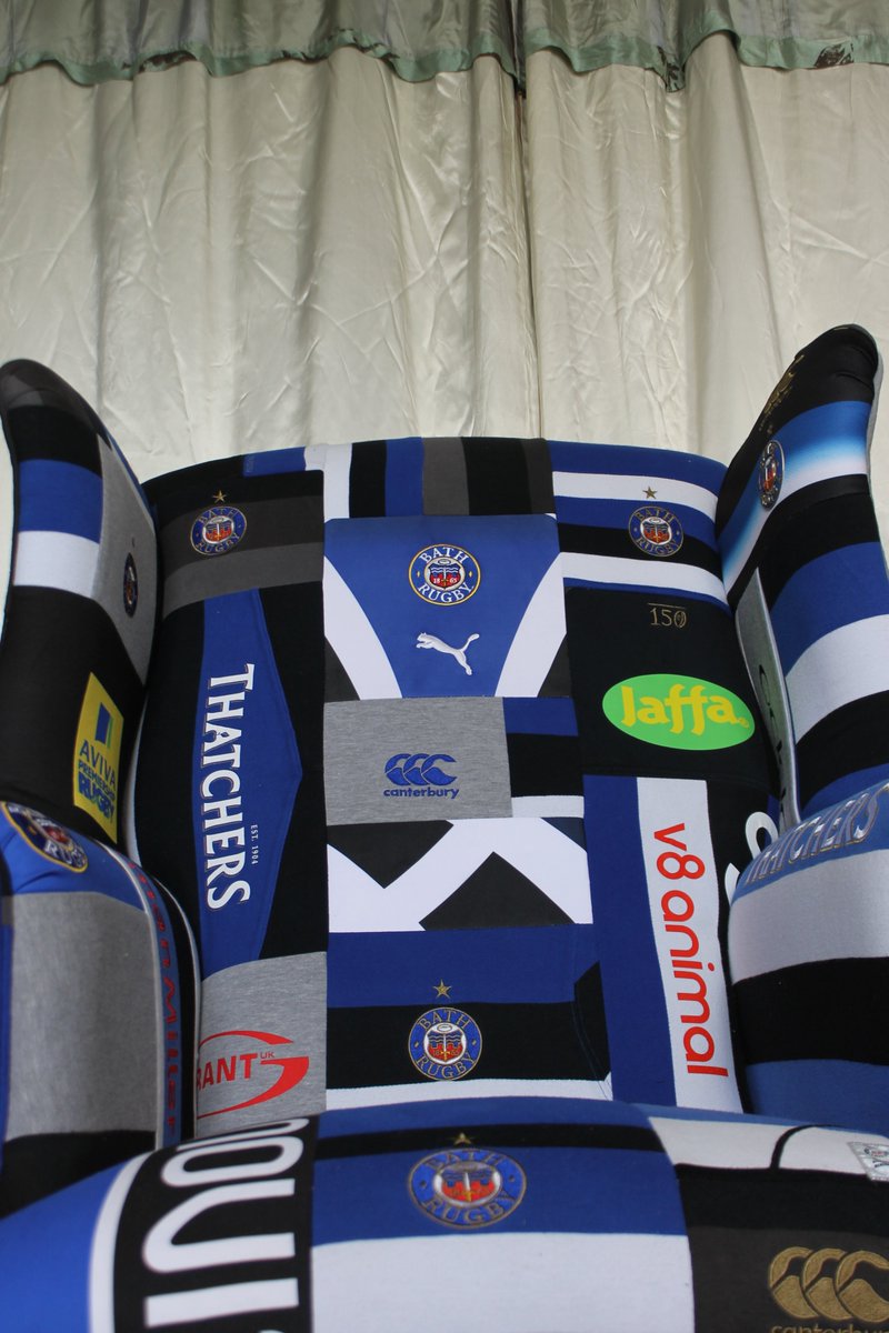 patchworkchairs's tweet photo. Recycled these @BathRugby shirts if you like please recycle this tweet 🏉🏉🏉 https://t.co/l6phsy68bm
