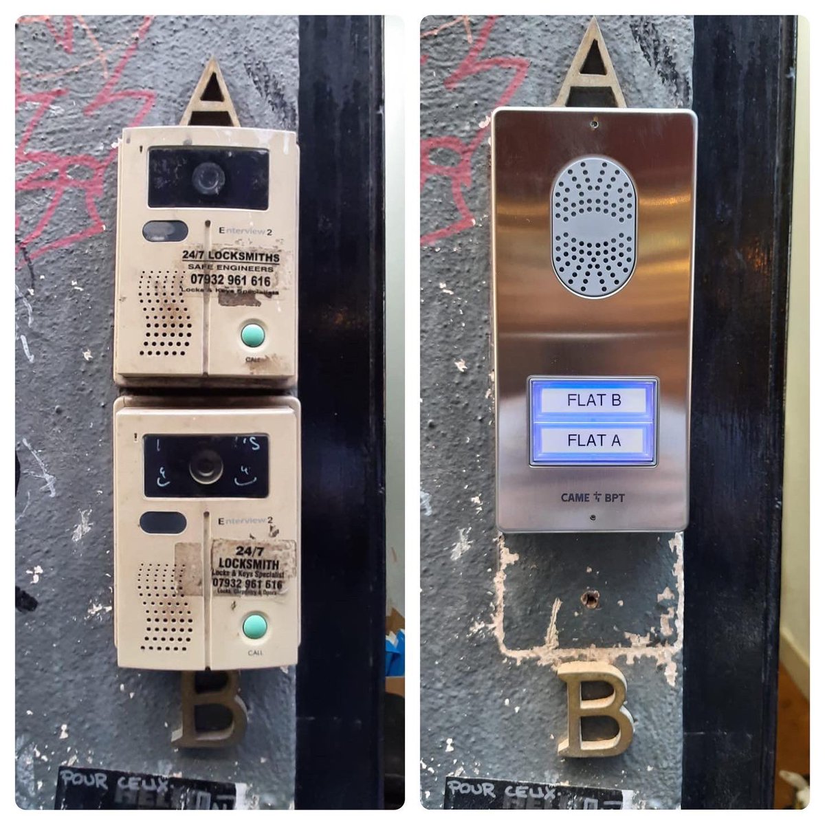 LTMLtd's tweet photo. New #EntryphoneLondon system installed in #MaidaVale #W9 replacing old from the same manufacturer

New @camebptuk #Lithos #audio system installed in #Soho #W1 replacing an old #Enterview system

https://t.co/2kBVKDW2Ew
0208 432 0843

#intercominstallation #doorentry #bpt https://t.co/mVehUGjKpX