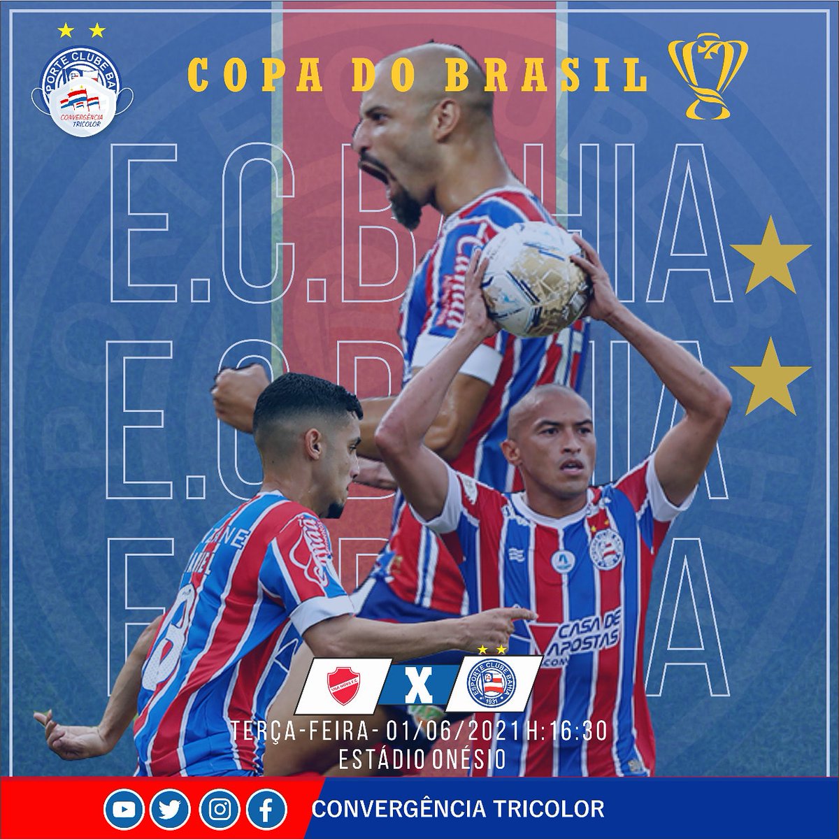Convergencia Tricolor Ct On Twitter O Bahia Visita O Vila Nova Hoje As 16h30 De Brasilia No Primeiro Jogo Da Terceira Rodada Da Copa Do Brasil O Duelo Tera Transmissao Ao